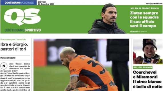 Il QS sul Ibra: "Zlatan sempre con la squadra. Il suo ufficio sarà il campo"