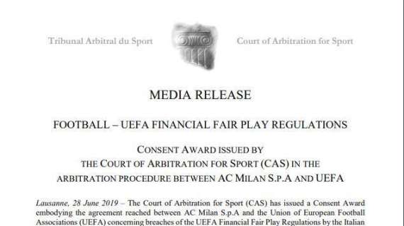 UFFICIALE: il Milan è fuori dall'Europa League 2019-20