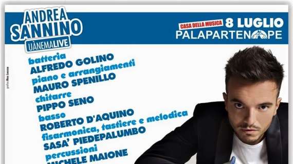Andrea Sannino in concerto al Palapartenope il giorno otto luglio.