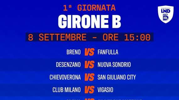 Serie D 2024 - 2025: Il calendario completo del Girone B