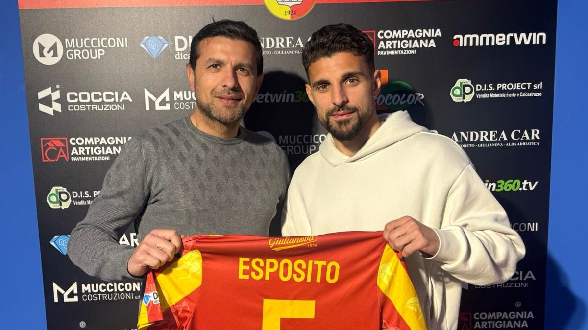 Giulianova, Esposito prolunga fino al 2028: il capitano rinnova la fiducia ai giallorossi