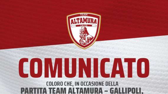 Team Altamura: alcuni tifosi potranno assistere gratuitamente al match col Matera