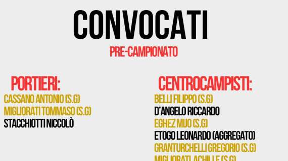 Trestina: ecco tutti i calciatori convocati da Calori per il ritiro precampionato