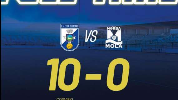 Fasano inarrestabile: dieci gol alla Norba Mola e tanta fiducia per la Coppa Italia