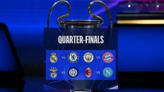 Champions League, sorteggiati i Quarti di Finale: C'è Milan-Napoli e Benfica-Inter