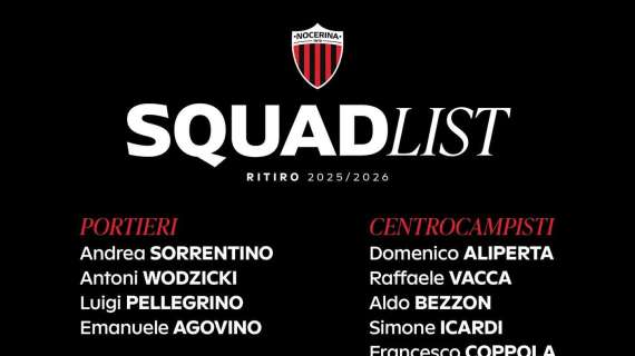 Nocerina: ecco i calciatori convocati per il ritiro
