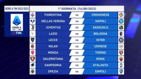 Calendario Serie A 2022-2023: ecco la prima giornata