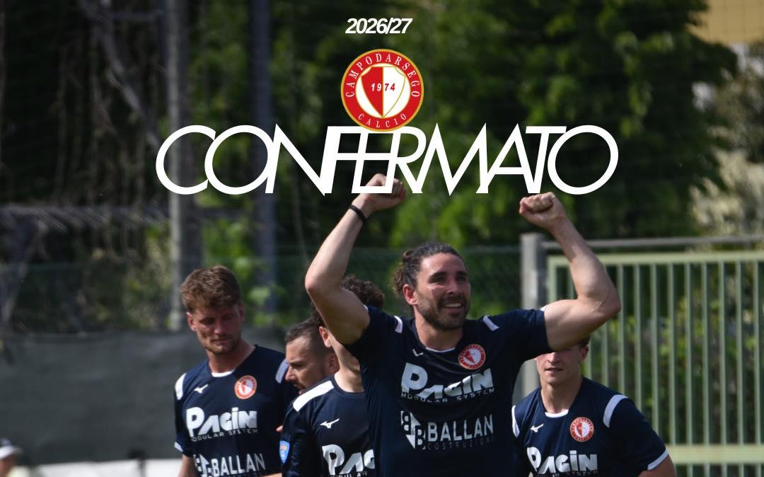 Campodarsego, blindata la difesa: ufficiale il rinnovo di Gabriele Fabbian