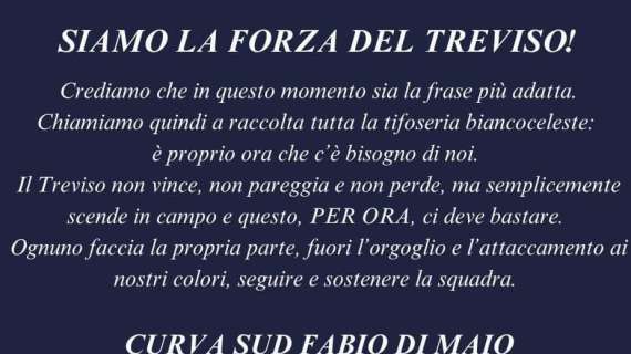 Treviso, i tifosi: «Fuori l'orgoglio e l'attaccamento ai nostri colori»