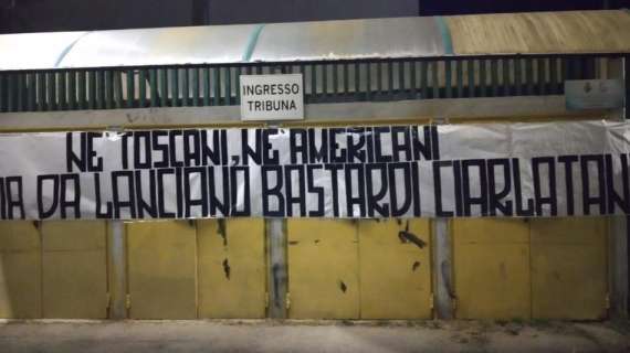 Caso Lanciano: striscione duro della tifoseria abruzzese