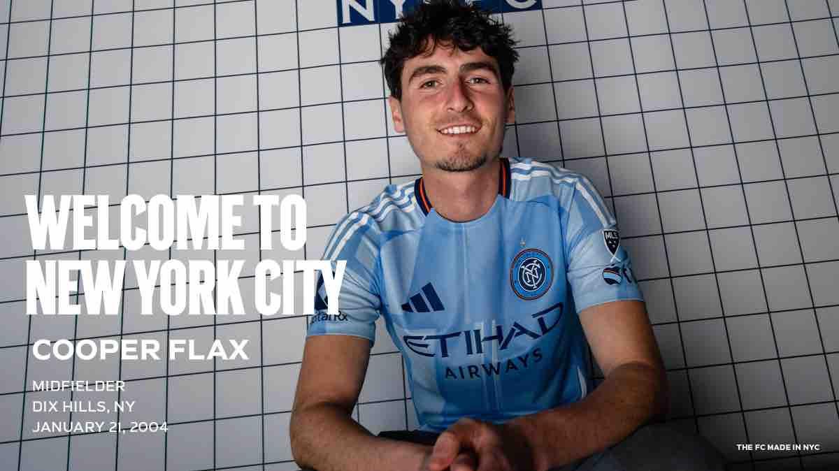 New York City FC Signs Midfielder Cooper Flax to a Homegrown Contract 
