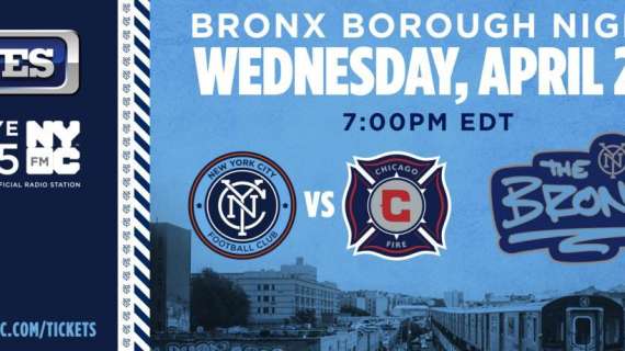 Bronx Borough Night Kicks Off on April 24 vs Chicago Fire