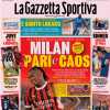 La prima pagina de La Gazzetta dello Sport: "Milan, pari e caos"