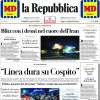 La Repubblica: "Crollo Milan e Juventus. Vola il Napoli: Roma battuta 2-1"