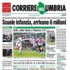 Corriere dell'Umbria in prima pagina sul Perugia: "Grifo, notte fonda a Palermo: 2-0"