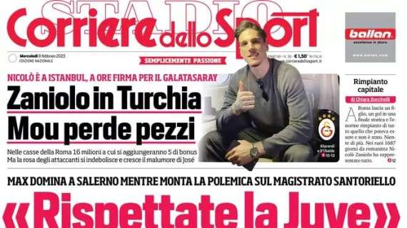 Corriere dello Sport con le parole di Calvo: "Rispettate la Juve"
