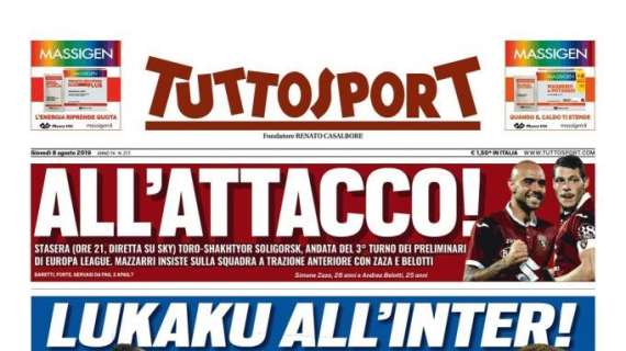 L'apertura di Tuttosport: "Lukaku-Inter. Juve, rispondi con Pogba"