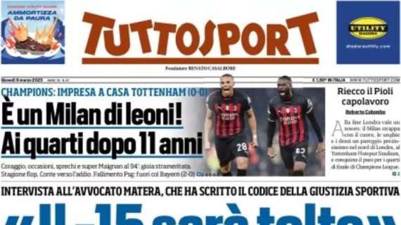 Tuttosport, l'apertura in festa sulla Juve: "Il -15 sarà tolto", parola di Matera