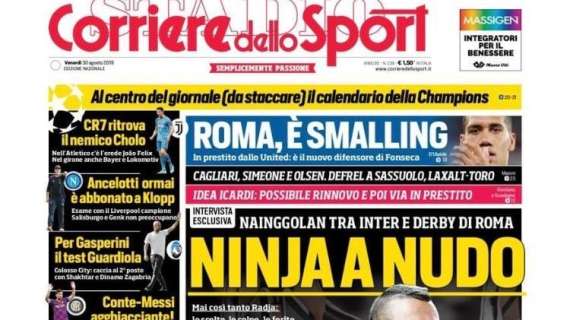 L'apertura del Corriere dello Sport: "Ninja a nudo"