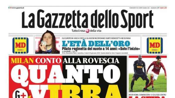 Gazzetta dello Sport: "Quanto vIbra". Si chiude il 4° turno di Coppa Italia