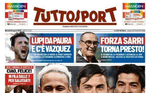 L'apertura di Tuttosport: "Neymar, Dybala, Suarez: che intrigo!"