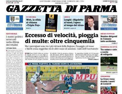 Gazzetta di Parma: "Parma beffato. I crociati si distraggono e l'Inter vince in rimonta"