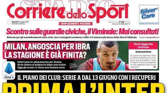 Corriere dello Sport in vista della ripartenza: "Prima l'Inter"