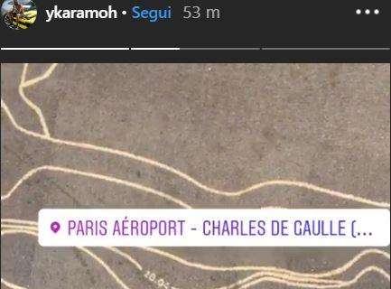 Karamoh parte da Parigi: Instagram Story in aeroporto