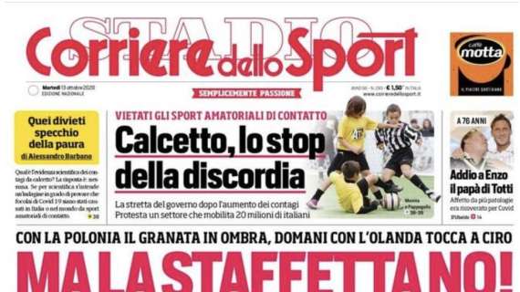 Corriere dello Sport: "Ma la staffetta no!"