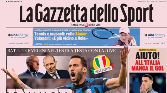 La Gazzetta dello Sport in apertura: "Inter, rabbia al Max"