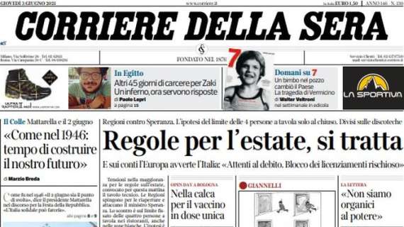 Corriere della Sera: "Italia convinta di arrivare in fondo all'Europeo. La forza è nel collettivo"