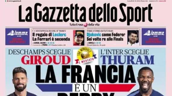 La Gazzetta dello Sport su Milan e Inter: "La Francia è un derby"