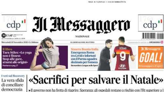 Il Messaggero: "Emergenza Roma: con il Parma squadra decimata per Fonseca"