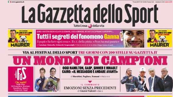 La Gazzetta dello Sport in apertura su Inter e Milan: "Malati di derby"