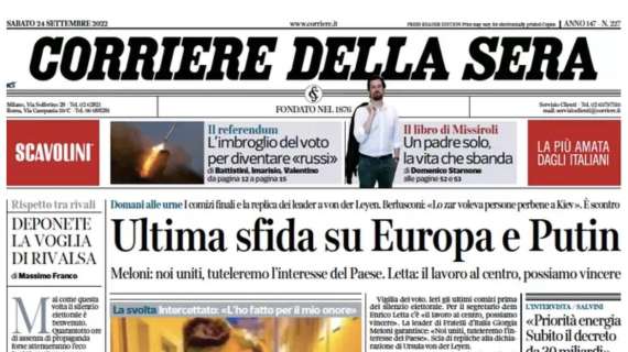 Corriere della Sera: "L'Italia c'è ancora: una magia di Raspadori strega l'Inghilterra"