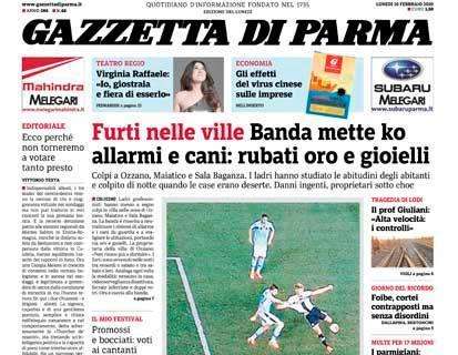 Gazzetta di Parma: "No VAR, negati due rigori. Furia D'Aversa"