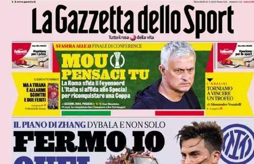 L'apertura de La Gazzetta dello Sport su Zhang e la festa del Milan: "Fermo io quel pullman"