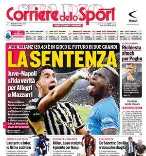 Il Corriere dello Sport apre in prima pagina su Juventus-Napoli: "La sentenza"