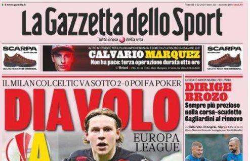 L'apertura de La Gazzetta dello Sport sul Milan: "Diavolo a quattro"