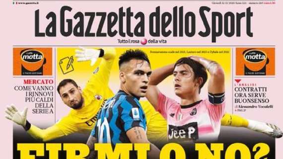 La Gazzetta dello Sport: "Firmi o no?"