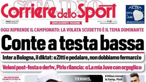 Riparte il campionato, l'apertura del Corriere dello Sport: "Conte a testa bassa"