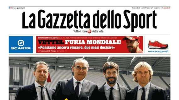 Gazzetta dello Sport sulla Juventus: "Sarri & Signora"