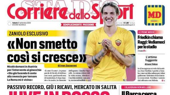 L'apertura del Corriere dello Sport: "Juve in rosso, Pirlo in bianco"