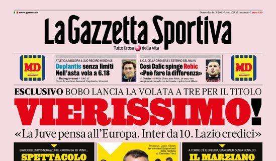 L'apertura de La Gazzetta dello Sport con l'intervista a Vieri: "Vierissimo!"