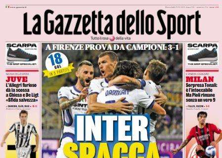 L'apertura de La Gazzetta dello Sport: "Inter spacca tutto"