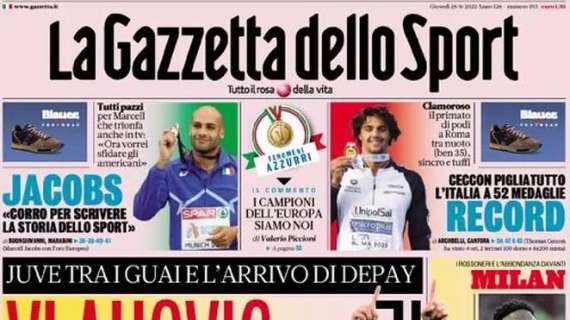 L’apertura odierna de La Gazzetta dello Sport sulla Juventus: “Vlahovic: Max ci penso io”