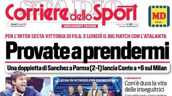Il Corriere dello Sport in apertura sull'Inter: "Provate a prendermi"