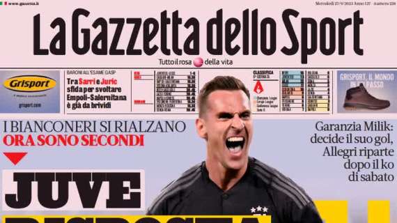 La Gazzetta dello Sport titola: "Juve, risposta esatta. Inter-Lautaro, prove di allungo"
