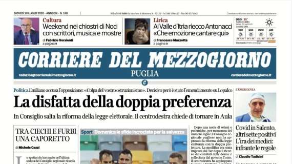 Corriere del Mezzogiorno: "Miracolo, atto primo. Il Lecce vince a Udine e sale a -1 dal Genoa"
