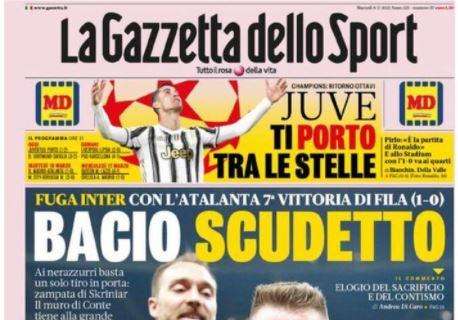 La Gazzetta dello Sport sull'Inter e l'esultanza di Skriniar: "Bacio scudetto"